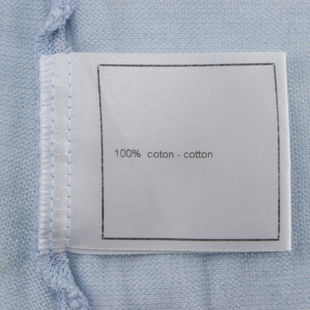 CHANEL knit P25278V01765 cotton light blue COCO Mark Women 46 Used Authentic