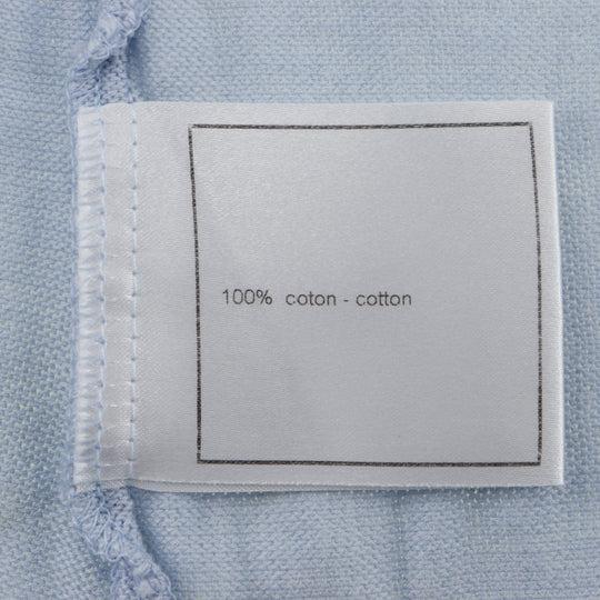 CHANEL knit P25278V01765 cotton light blue COCO Mark Women 46 Used Authentic