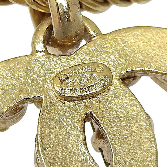 CHANEL Necklace Plated Gold, Rhinestones gold COCO Mark Gripoa Women Used Authentic