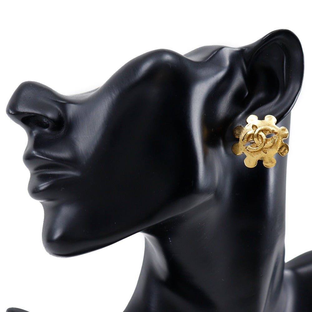 CHANEL Earring Plated Gold gold vintage COCO Mark Women Used Authentic