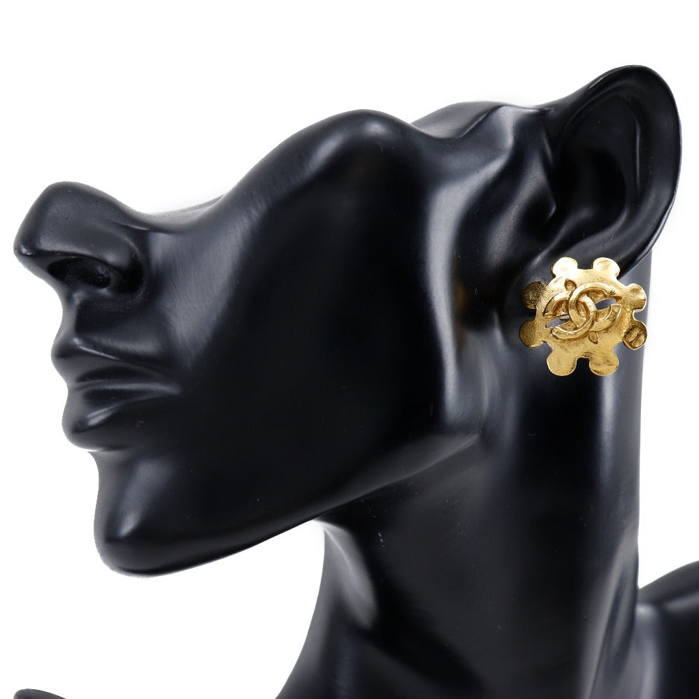 CHANEL Earring Plated Gold gold vintage COCO Mark Women Used Authentic