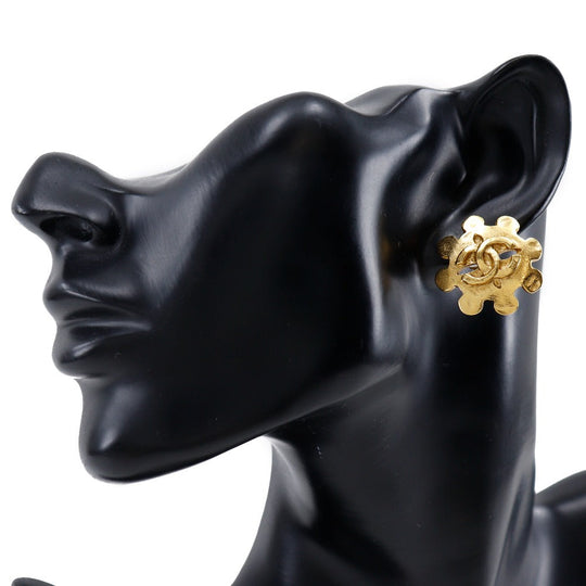 CHANEL Earring Plated Gold gold vintage COCO Mark Women Used Authentic