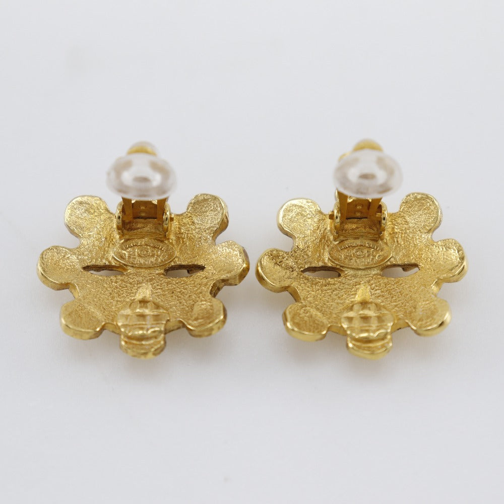 CHANEL Earring Plated Gold gold vintage COCO Mark Women Used Authentic