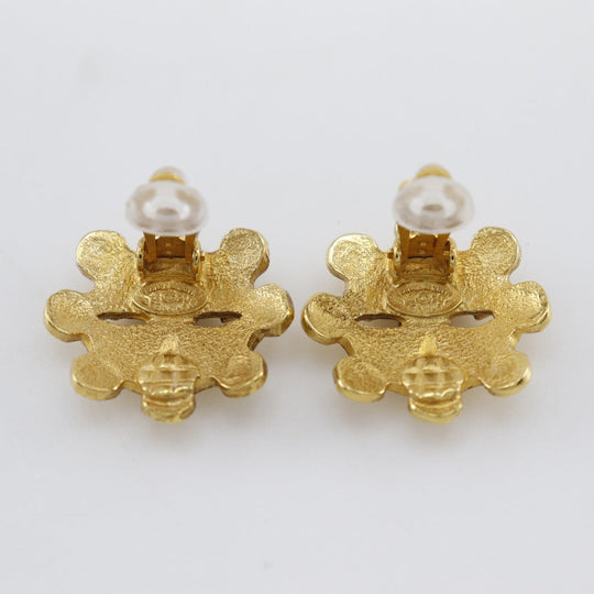 CHANEL Earring Plated Gold gold vintage COCO Mark Women Used Authentic