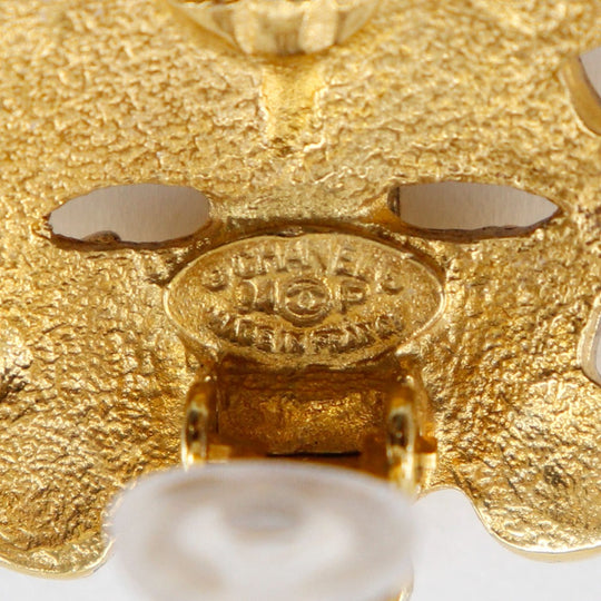 CHANEL Earring Plated Gold gold vintage COCO Mark Women Used Authentic