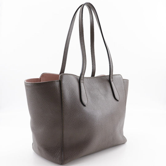 GUCCI Tote Bag 354408 leather Brown Swing medium Women Used Authentic