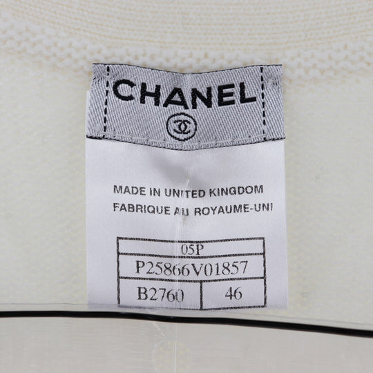 CHANEL cardigan P25866V01857 cashmere off white 05P COCO Mark Women 46 Used Authentic