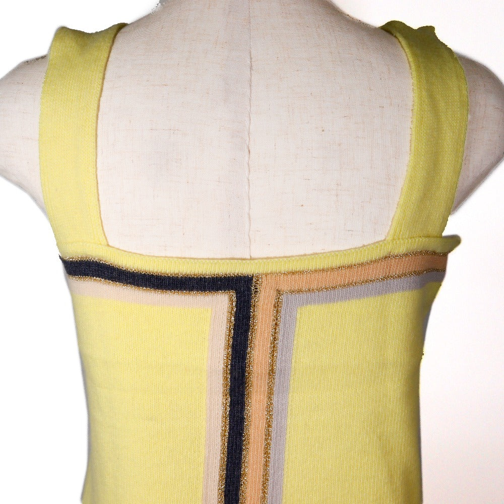 CHANEL knit P17019W02730 Cashmere, Rayon, Polyester yellow 01C No sleeve Women 40 Used Authentic