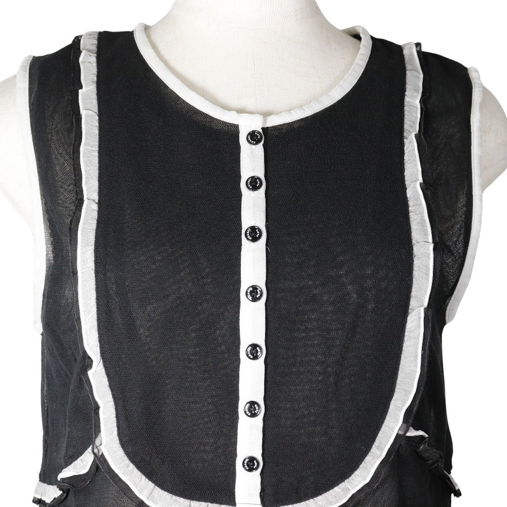 CHANEL Tank top P30617V13551 cotton black 07P No sleeve Women 40 Used Authentic