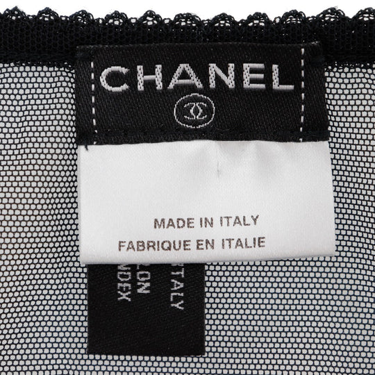 CHANEL Tank top P30617V13551 cotton black 07P No sleeve Women 40 Used Authentic