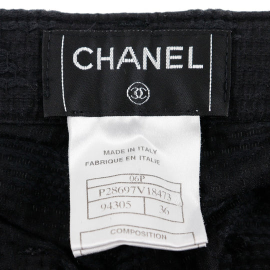 CHANEL Pants P28697V18473 cotton black 06P icon Women 36 Used Authentic