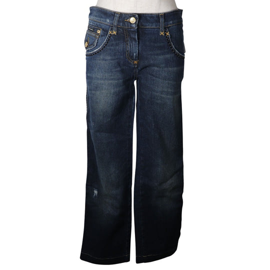 DOLCE&GABBANA Cropped pants cotton Blue damage Sabrina denim Women 40 Used Authentic