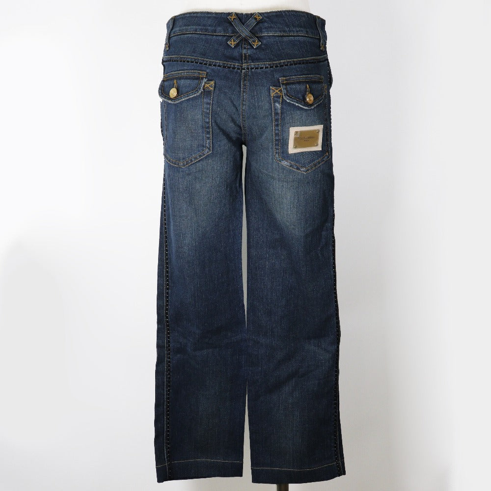 DOLCE&GABBANA Cropped pants cotton Blue damage Sabrina denim Women 40 Used Authentic