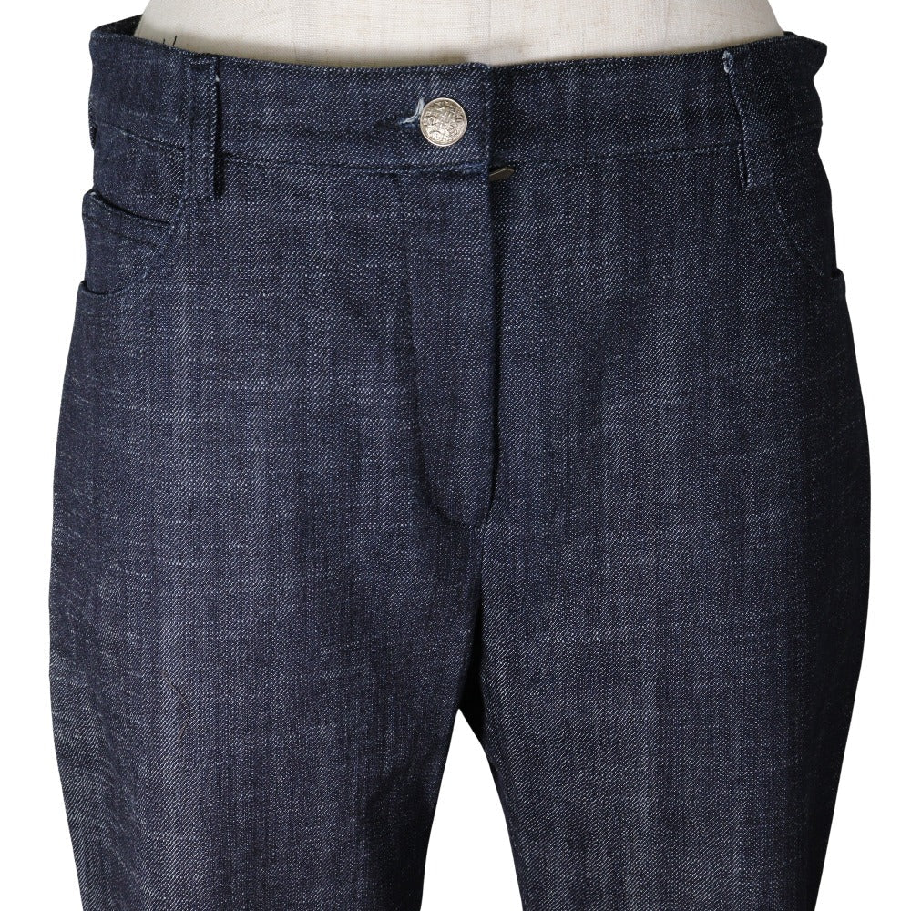 CHANEL Denim pants P25298V16033 cotton Indigo 05C Wappen Women 42 Used Authentic