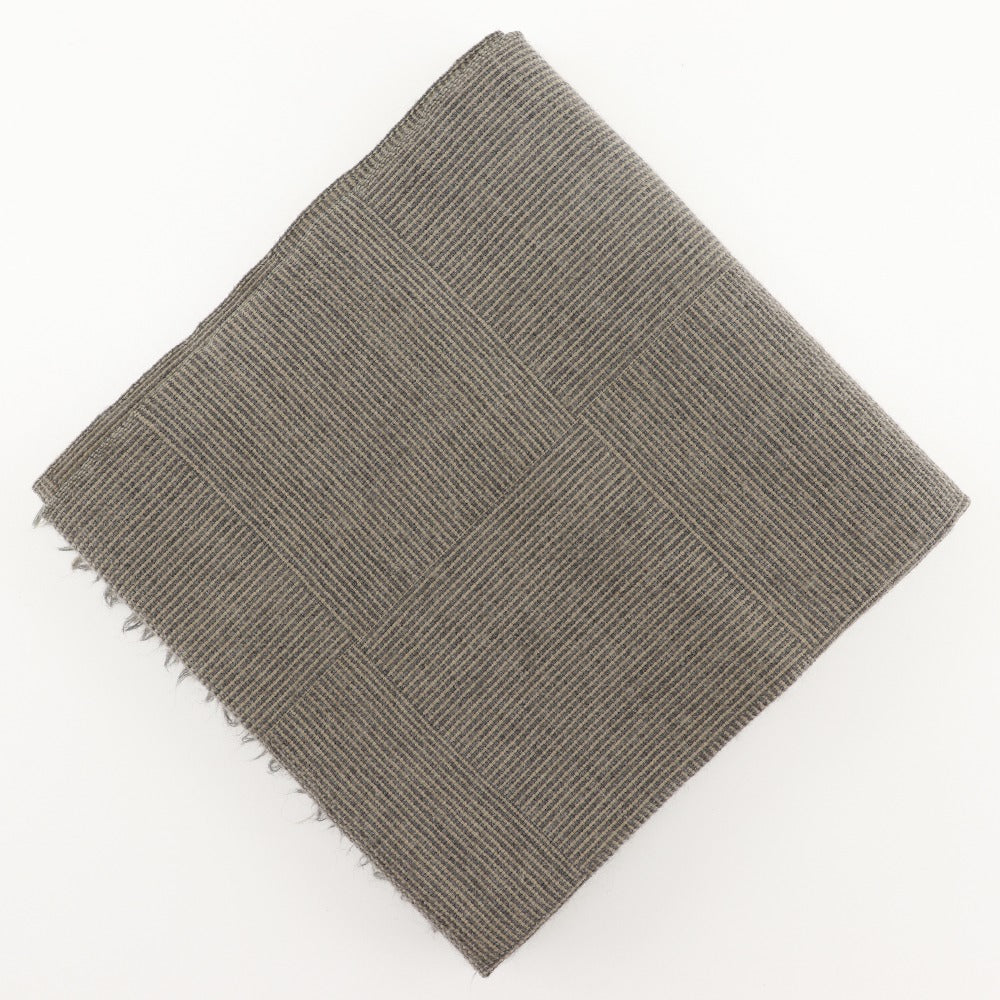CHANEL Scarf wool Gray / beige logo unisex(Unisex) Used Authentic