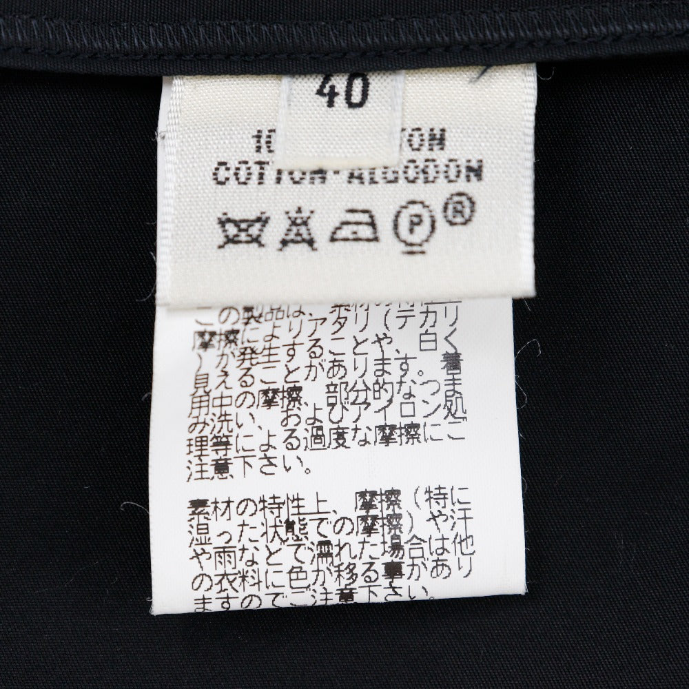HERMES one piece cotton black Shirt dress Women 40 Used Authentic