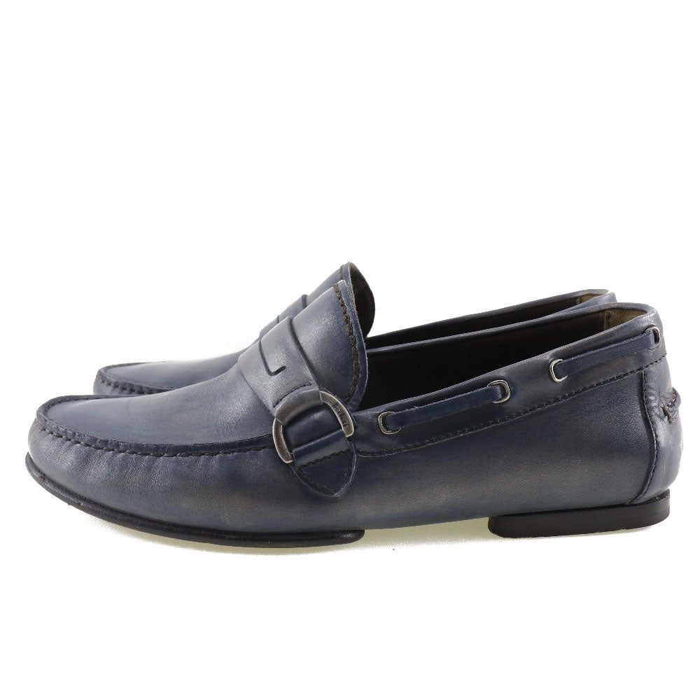 Berluti loafers leather blue Driving shoes mens 42 Used Authentic