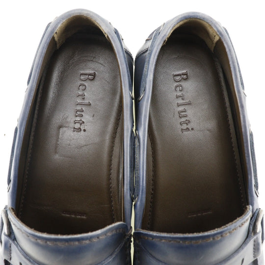 Berluti loafers leather blue Driving shoes mens 42 Used Authentic