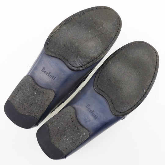 Berluti loafers leather blue Driving shoes mens 42 Used Authentic