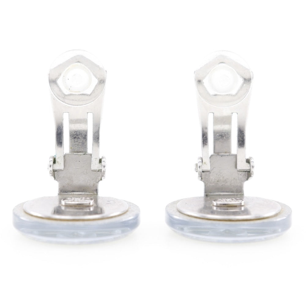 CHANEL Earring plastic Silver COCO Mark Women Used Authentic