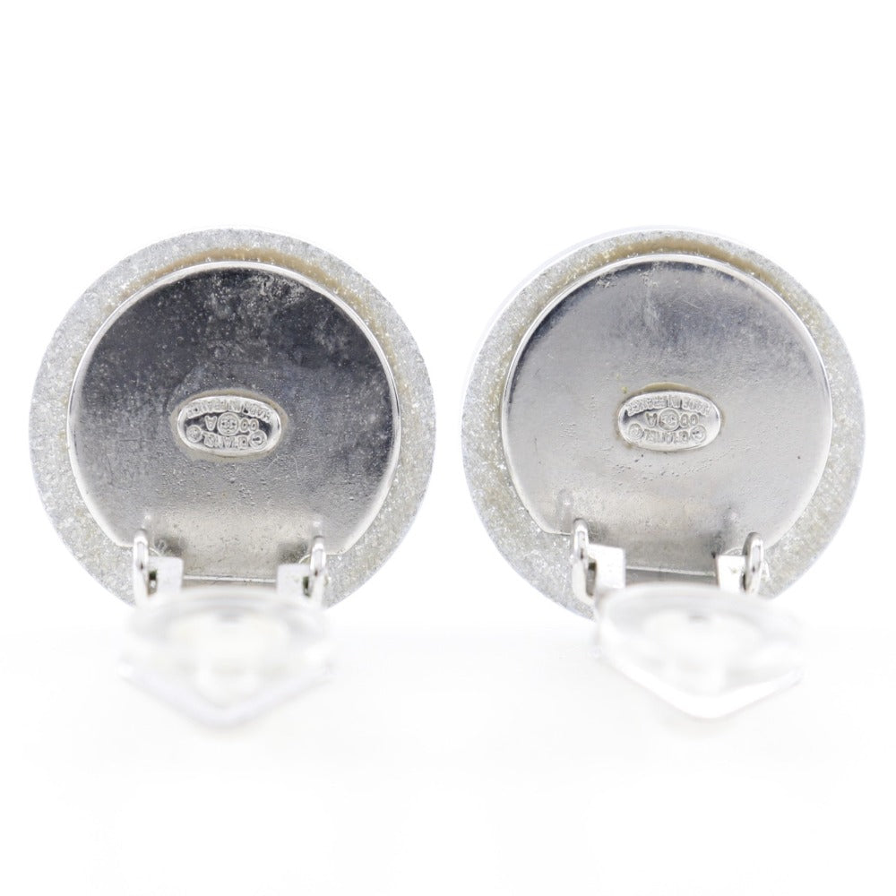 CHANEL Earring plastic Silver COCO Mark Women Used Authentic