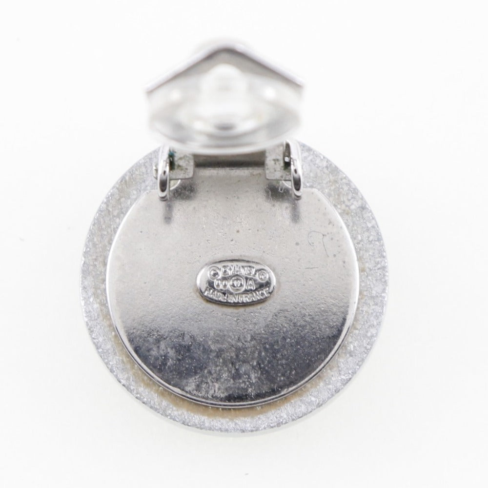 CHANEL Earring plastic Silver COCO Mark Women Used Authentic