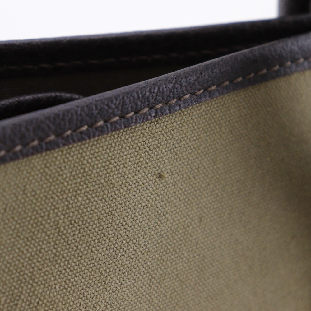 HERMES Tote Bag Towar Officier khaki Garden party 36 PM Women Used Authentic