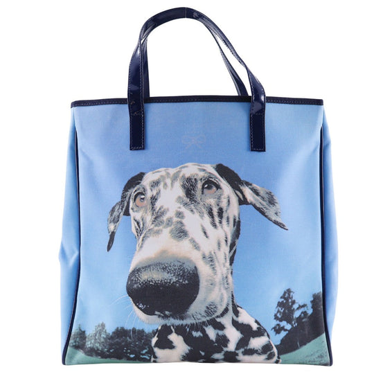 Anya Hindmarch Handbag canvas blue Tote Bag Dalmatian Dog