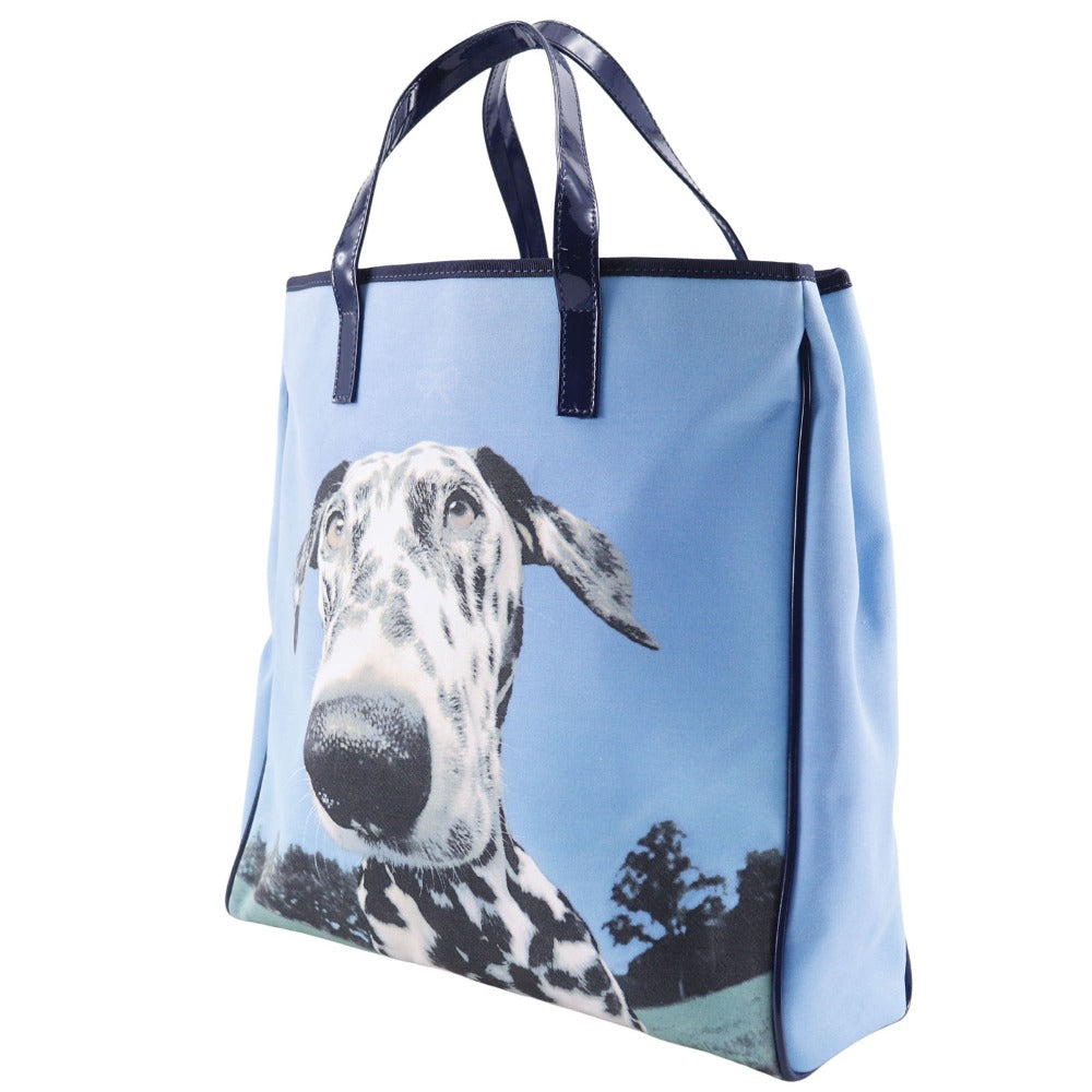 Anya Hindmarch Handbag canvas blue Tote Bag Dalmatian Dog