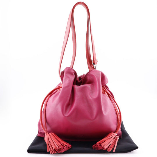 LOEWE Shoulder Bag 380.82.E16 Calfskin pink 2WAY Flamenco 30 Women Used Authentic
