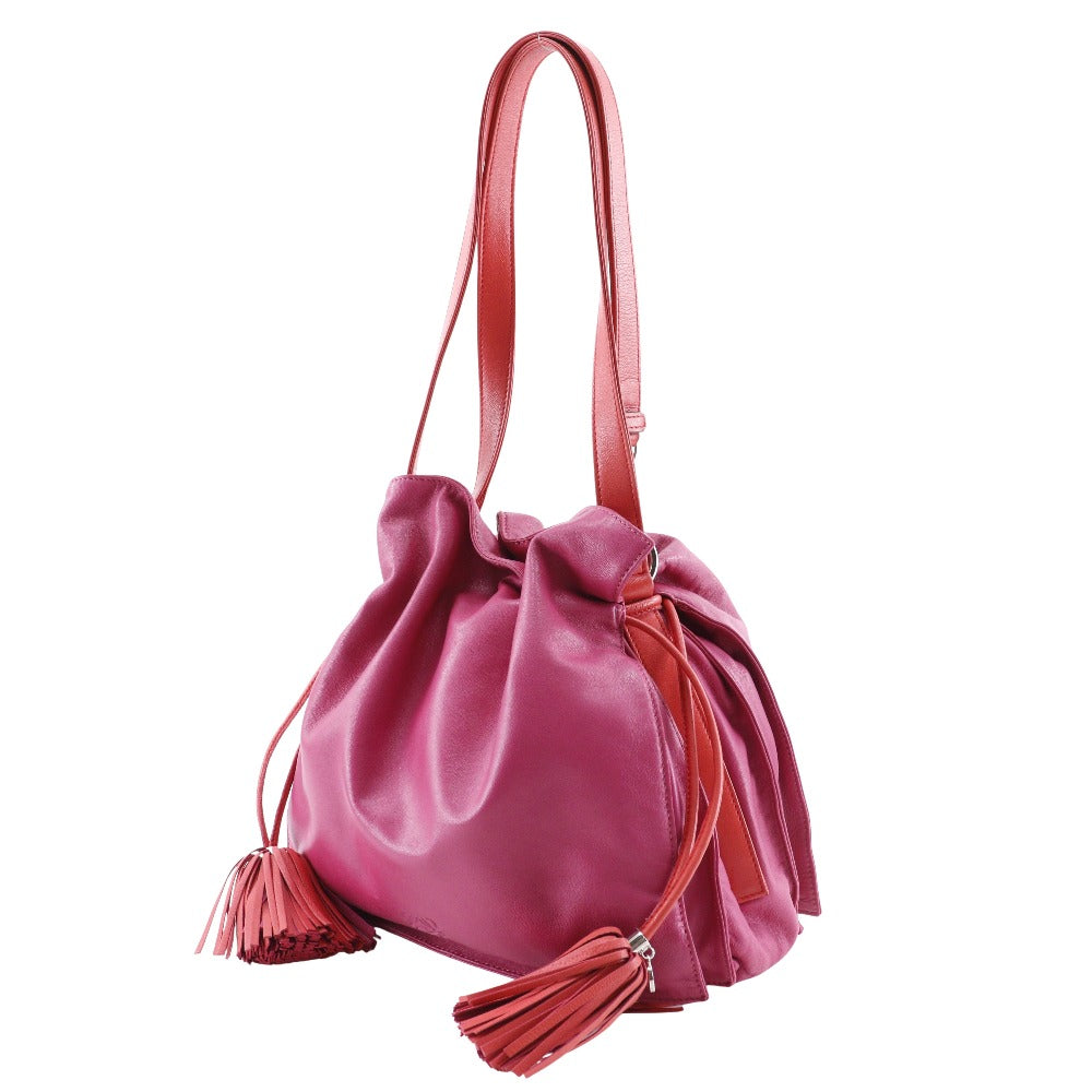 LOEWE Shoulder Bag 380.82.E16 Calfskin pink 2WAY Flamenco 30 Women Used Authentic