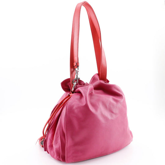 LOEWE Shoulder Bag 380.82.E16 Calfskin pink 2WAY Flamenco 30 Women Used Authentic