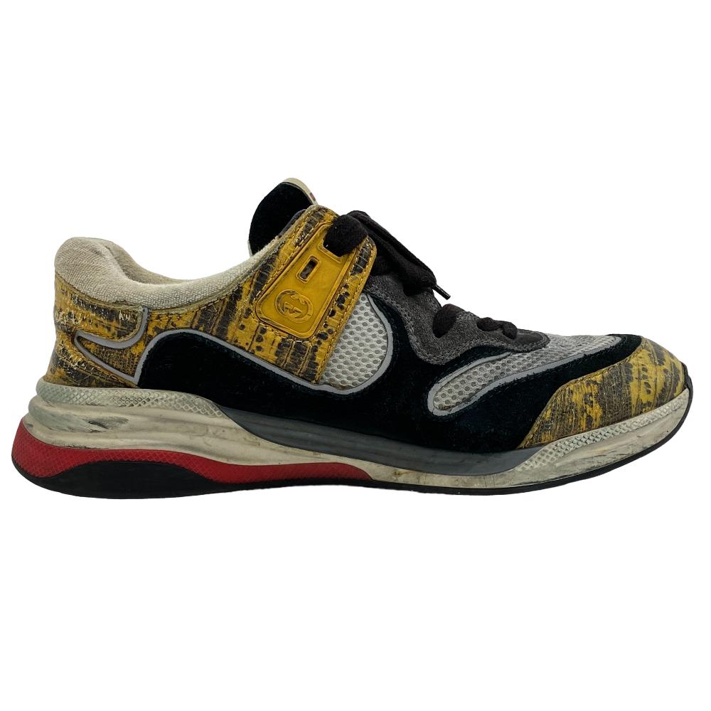 GUCCI sneakers Suede, Leather multicolor Vintage processing ultra space mens 42 Used Authentic