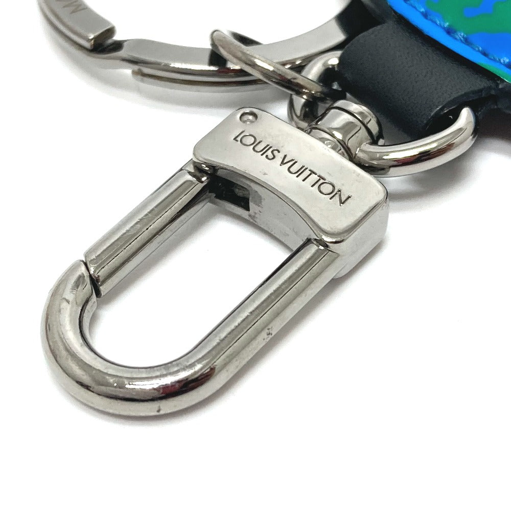 LOUIS VUITTON key ring M68307 Monogram canvas Brown x blue Monogram Portocre paddock mens Used Authentic
