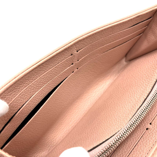LOUIS VUITTON Long Wallet Purse M60145 monogram mahina leather pink Monogram Mahina Portefeuille Iris Women Used Authentic