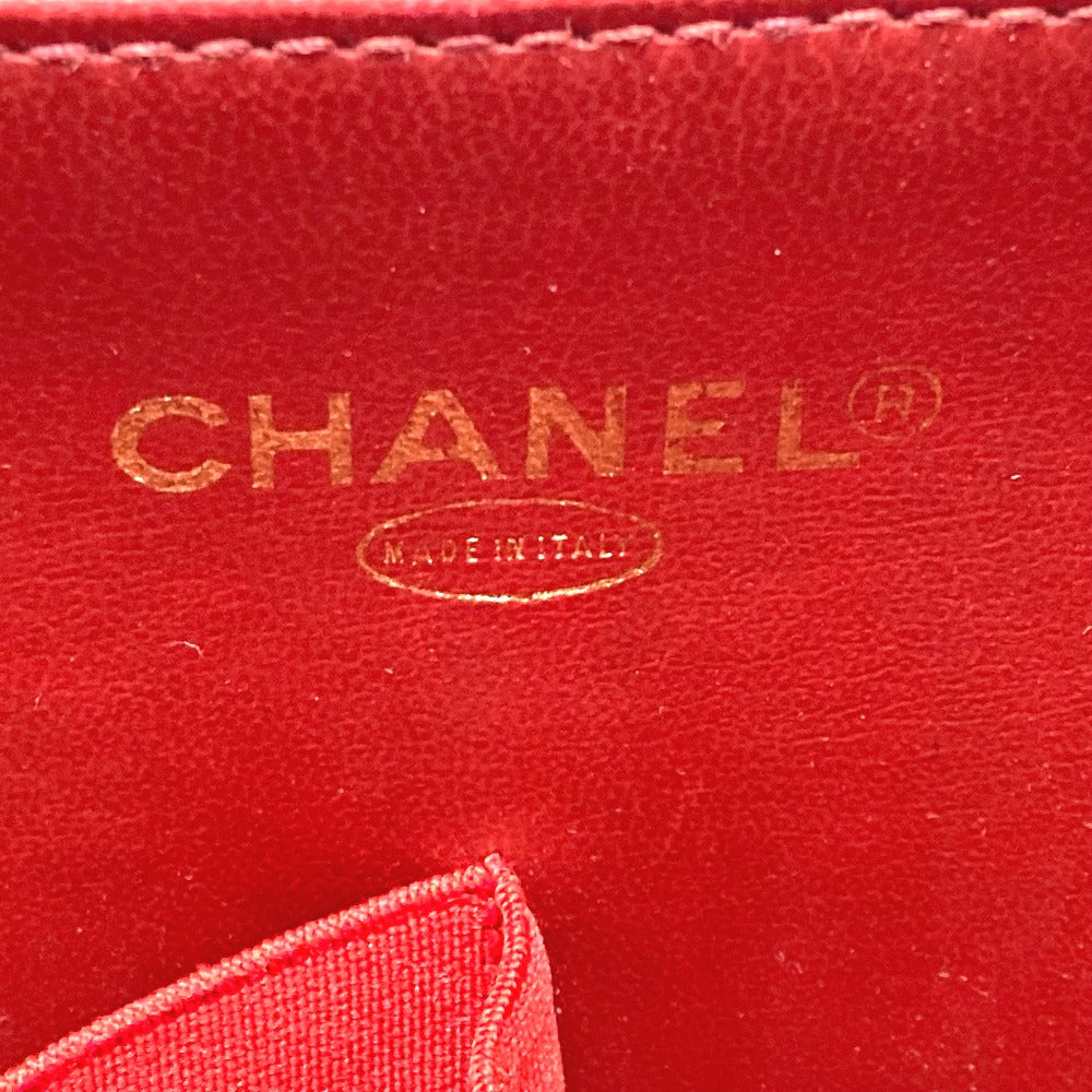 CHANEL Shoulder Bag Caviar skin Red CC COCO Mark Vanity bag handbag Women Used Authentic