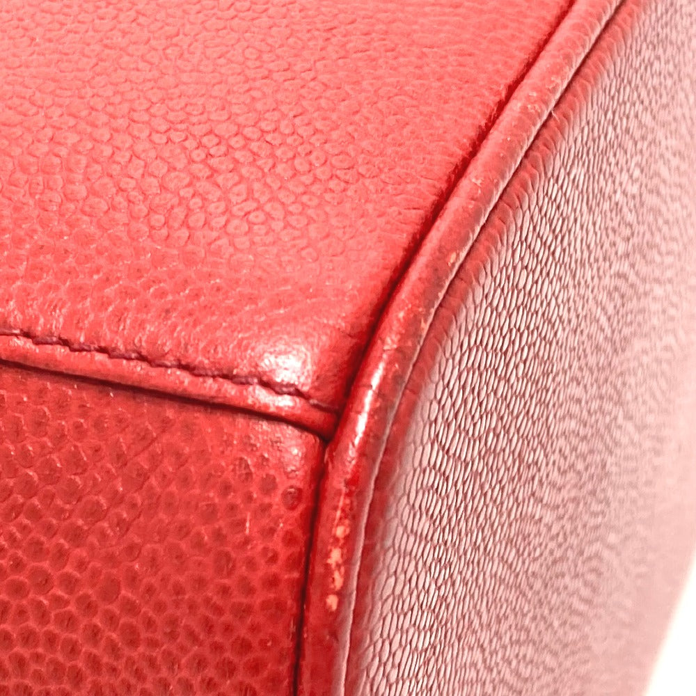 CHANEL Shoulder Bag Caviar skin Red CC COCO Mark Vanity bag handbag Women Used Authentic