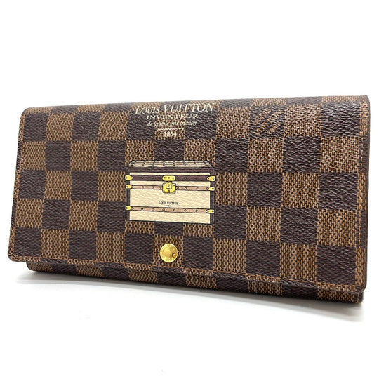 LOUIS VUITTON Long Wallet Purse N63179 Damier canvas Brown Damier Portefeuille Sarah Women Used Authentic