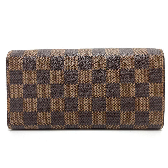 LOUIS VUITTON Long Wallet Purse N63179 Damier canvas Brown Damier Portefeuille Sarah Women Used Authentic