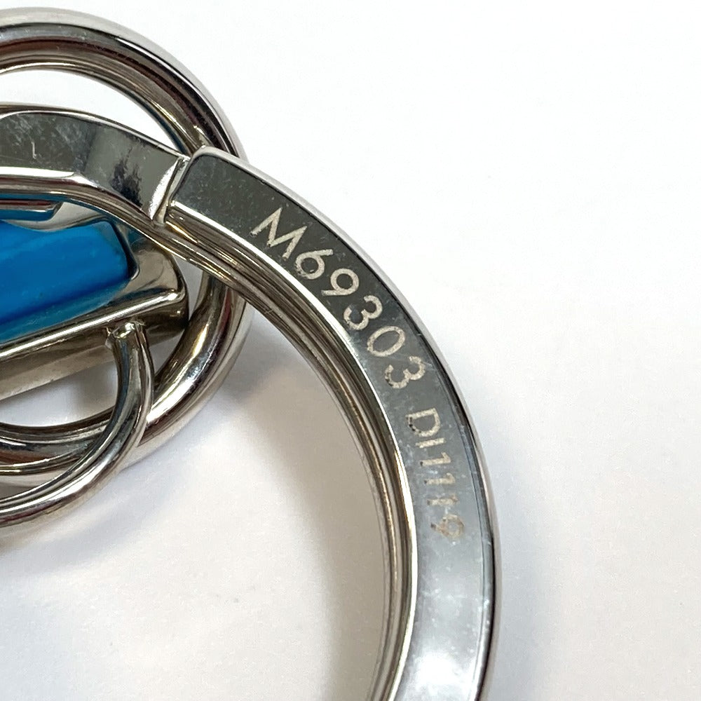 LOUIS VUITTON key ring M69303 metal/rubber blue logo Portocre Neo LV Soft unisex(Unisex) Used Authentic