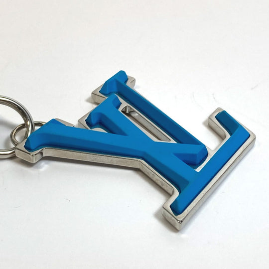 LOUIS VUITTON key ring M69303 metal/rubber blue logo Portocre Neo LV Soft unisex(Unisex) Used Authentic