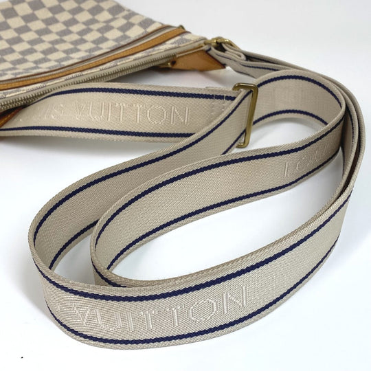 LOUIS VUITTON Shoulder Bag N51112 Damier Azur Canvas white Damier Azur Pochette Bosphore Women Used Authentic