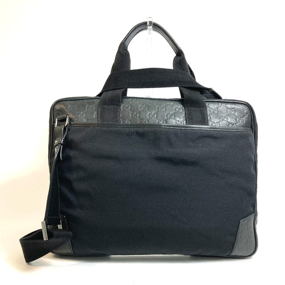 GUCCI Business bag 162793 Nylon / leather black GG Shima Line 2WAY