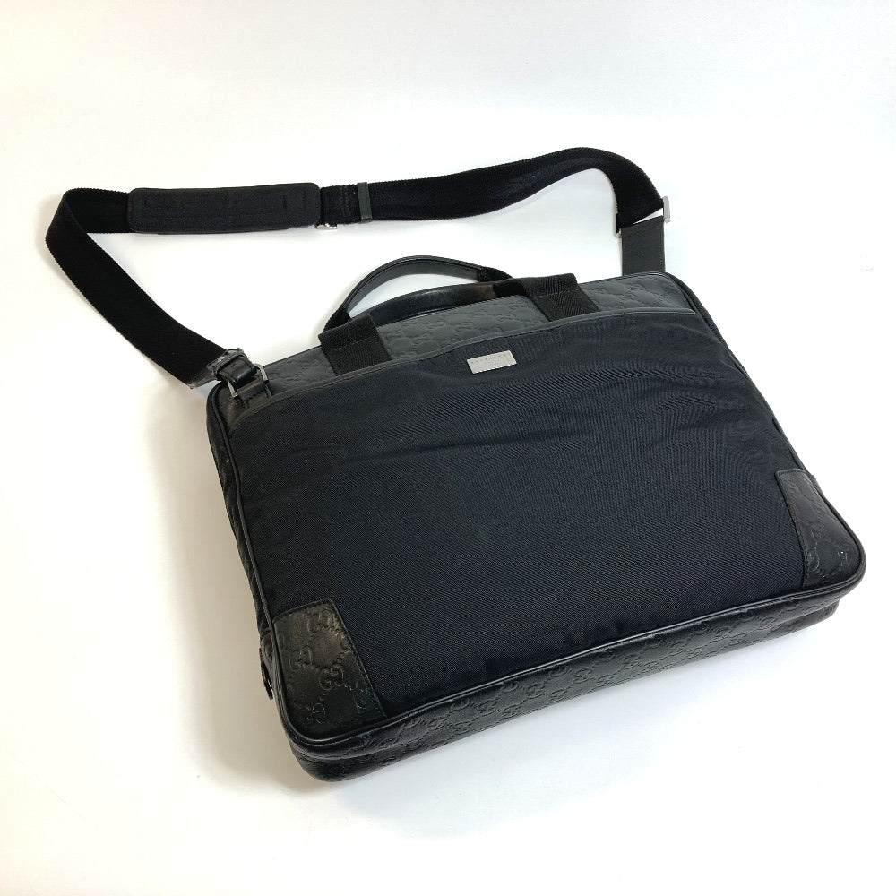 GUCCI Business bag 162793 Nylon / leather black GG Shima Line 2WAY