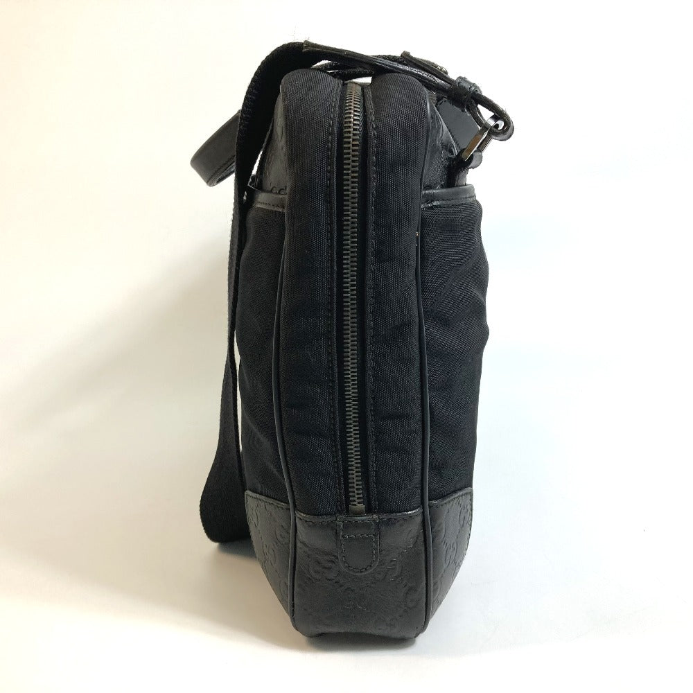 GUCCI Business bag 162793 Nylon / leather black GG Shima Line 2WAY