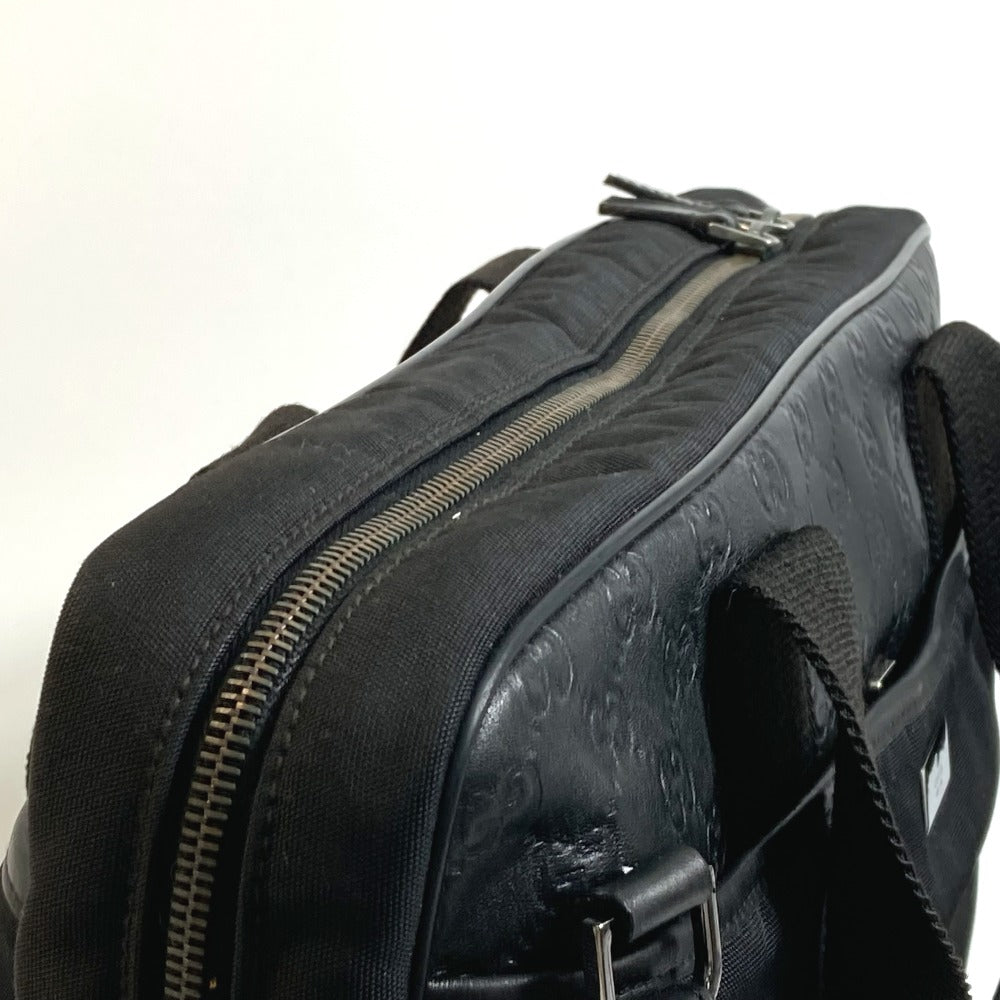 GUCCI Business bag 162793 Nylon / leather black GG Shima Line 2WAY