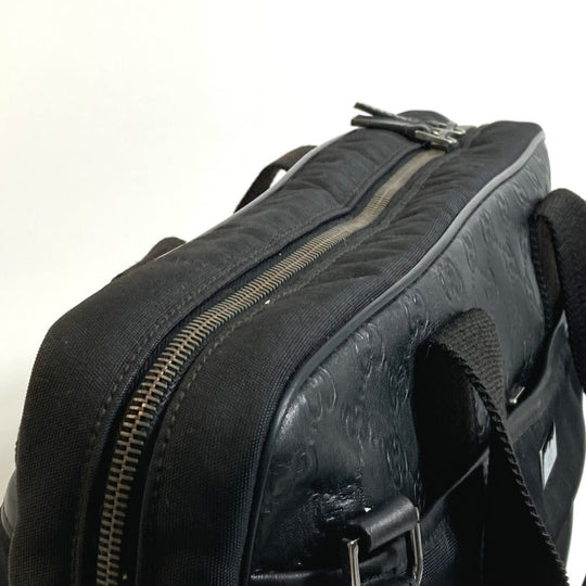 GUCCI Business bag 162793 Nylon / leather black GG Shima Line 2WAY