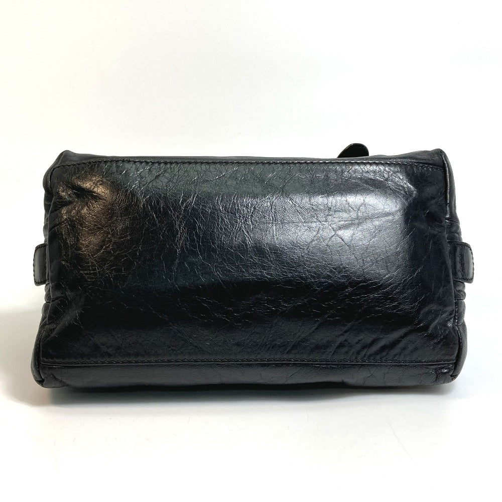 FENDI Tote Bag leather black Mamma Women Used Authentic