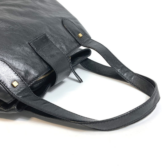 FENDI Tote Bag leather black Mamma Women Used Authentic