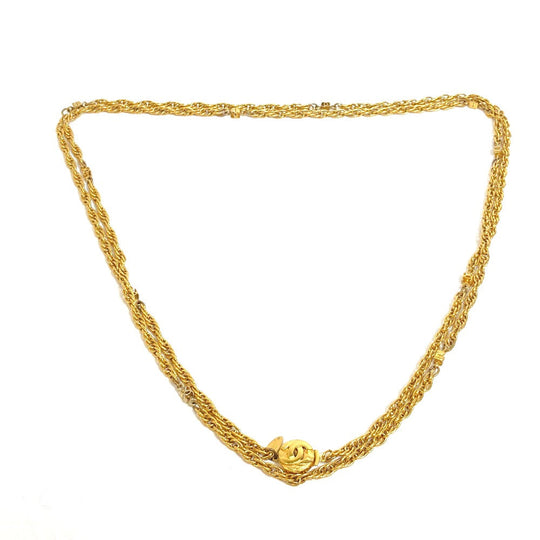 CHANEL Necklace Gold Plated gold CC COCO Mark Women Used Authentic